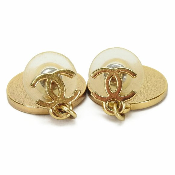 CHANEL Earrings Gold Plated 01P Black Coco Mark Star Swing GP Accessories Wom... - Picture 4 of 8